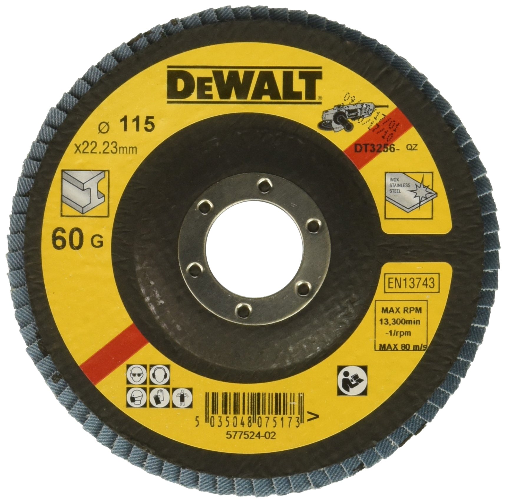 DeWalt DEWALT Faecherschleifsch 115mm K60 gekroepft