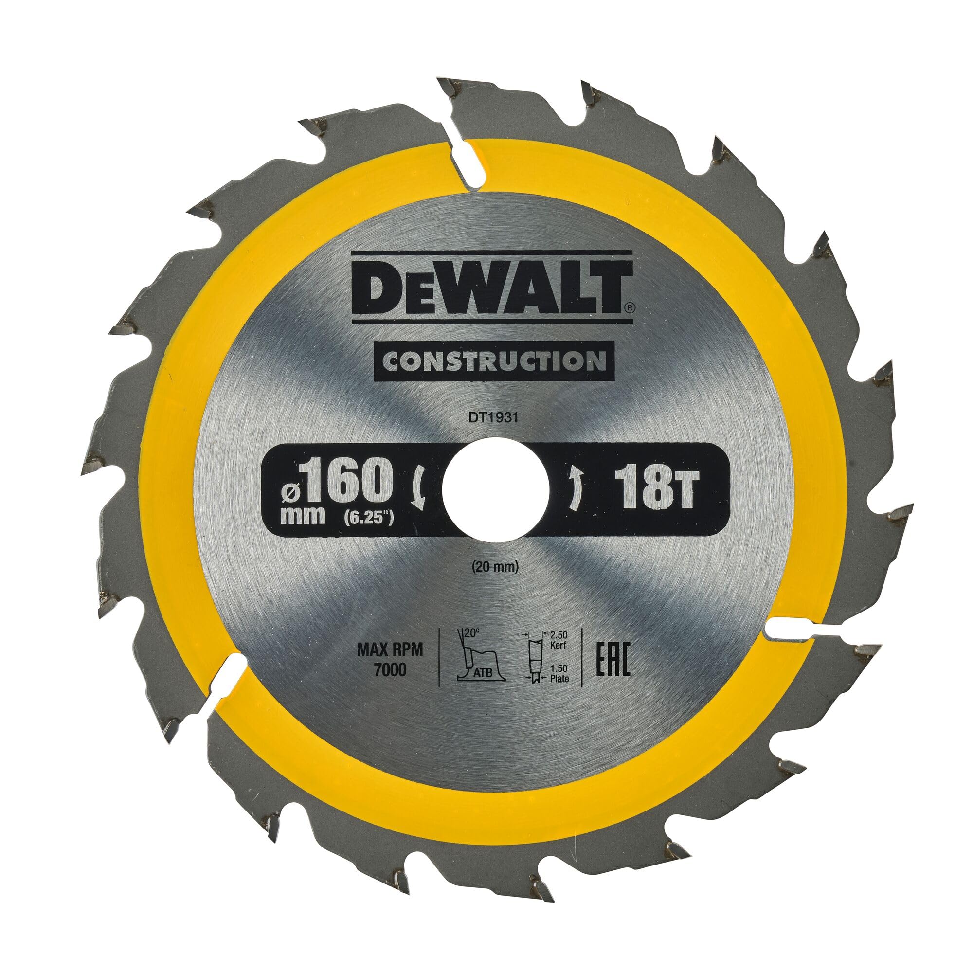 DeWalt DEWALT Kreissaegeblatt Handkr. 160/20mm 18WZ