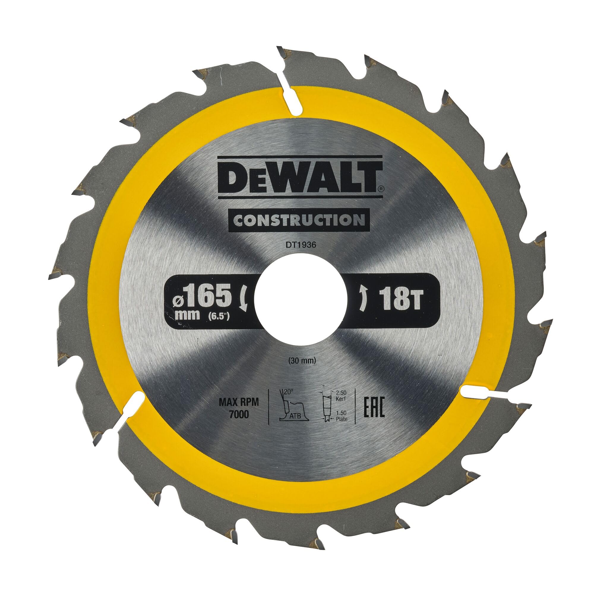DeWalt DEWALT Kreissaegeblatt Handkr. 165/30mm 18WZ