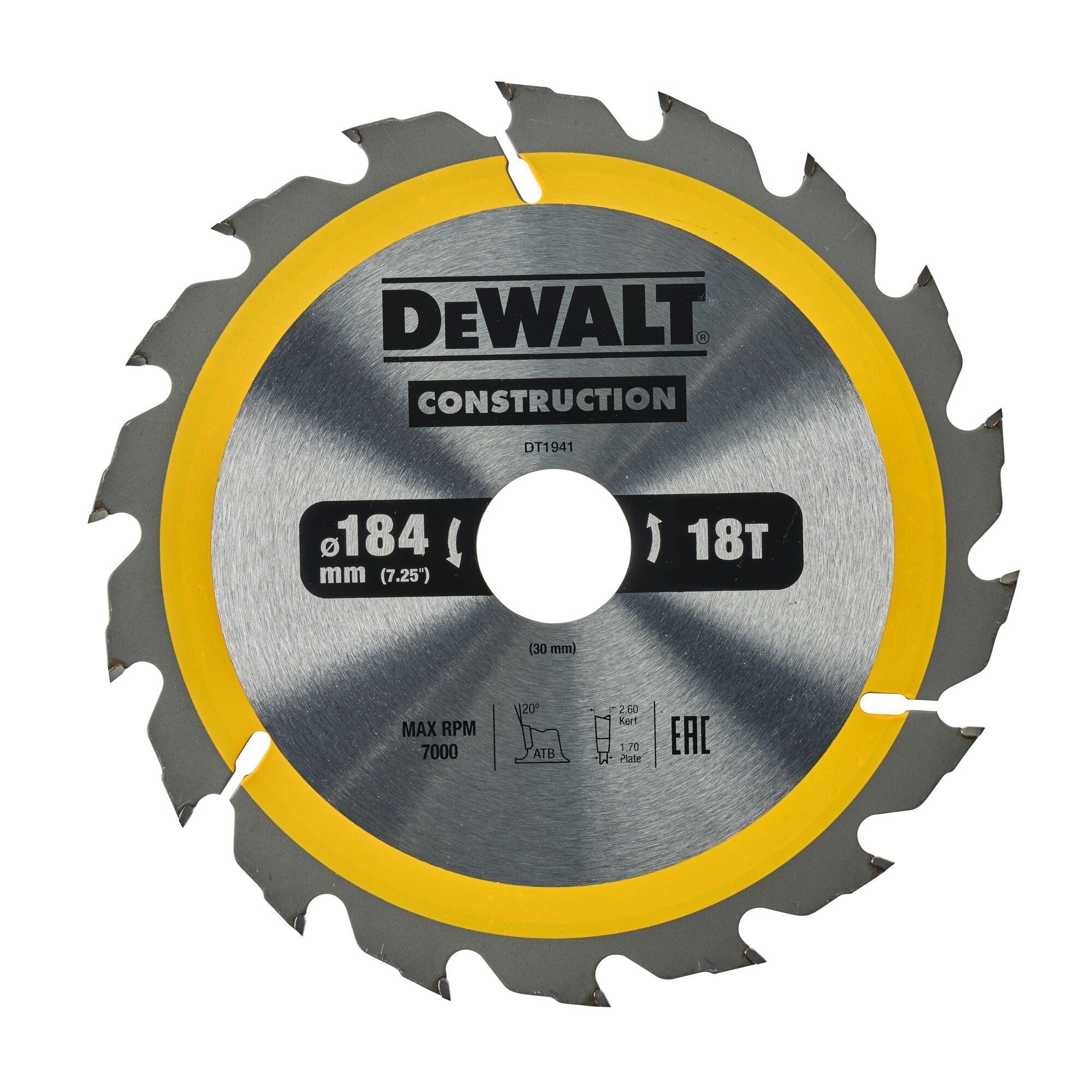 DeWalt DEWALT Kreissaegeblatt Handkr. 184/30mm 18WZ