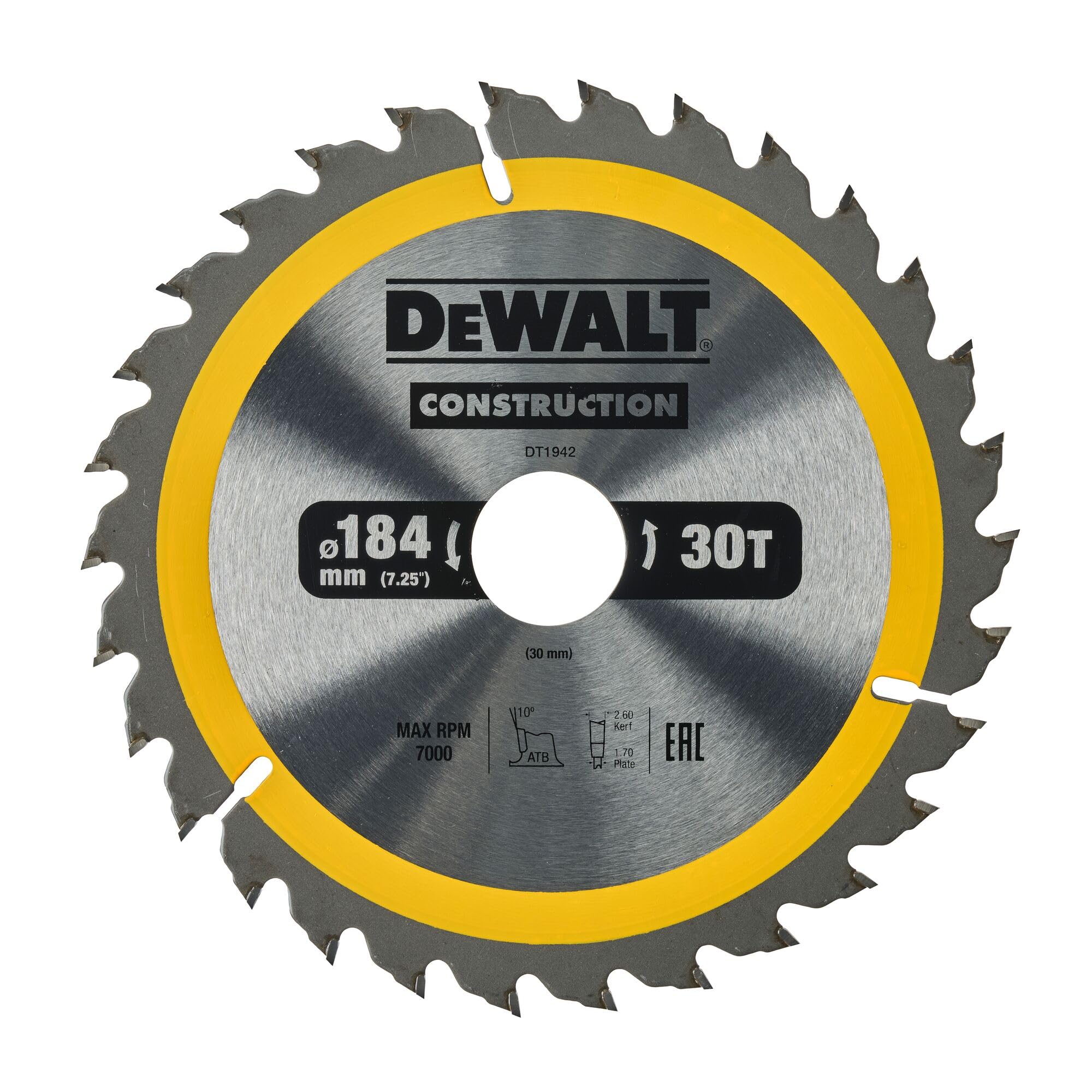 DeWalt DEWALT Kreissaegeblatt Handkr. 184/30mm 30WZ