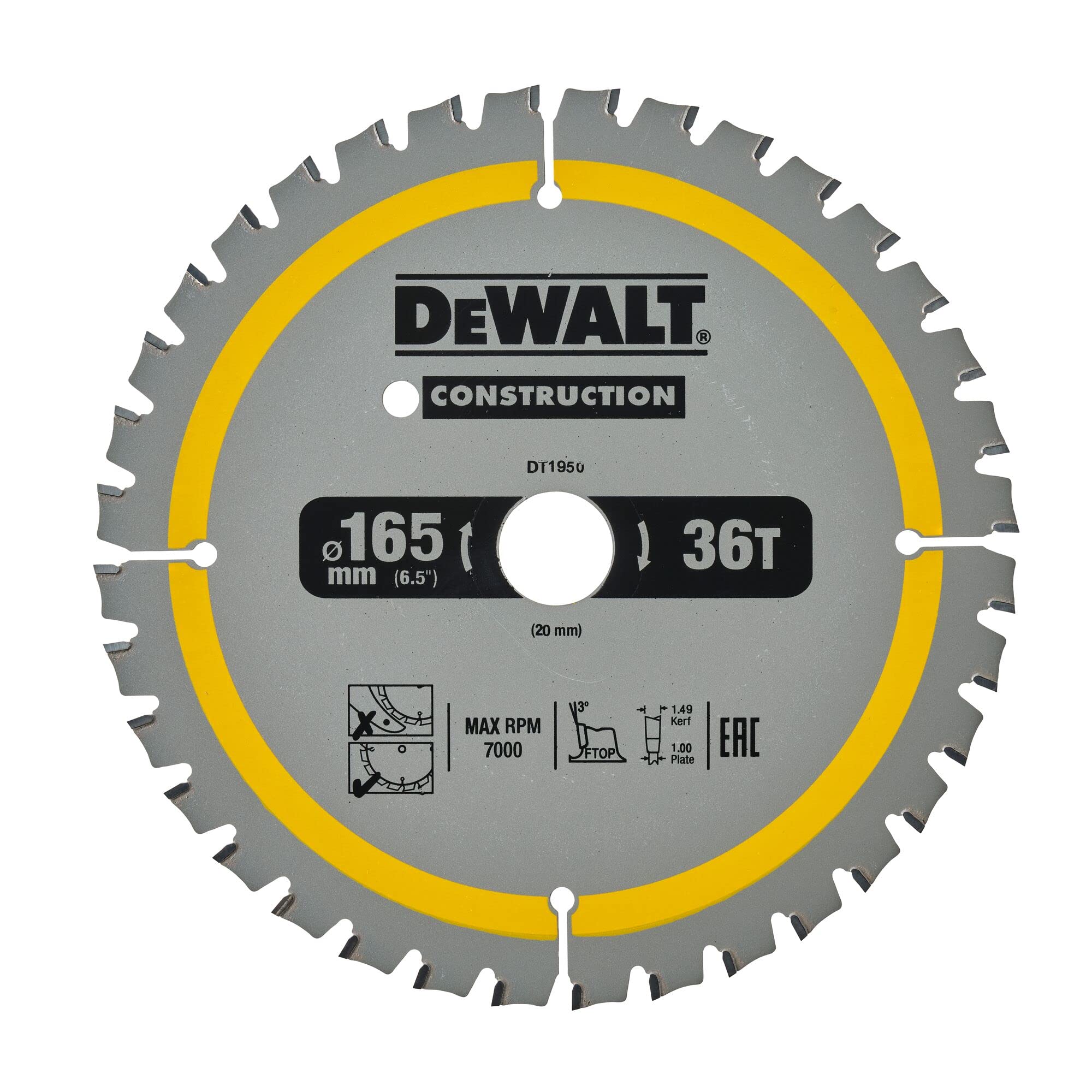 DeWalt DEWALT Kreissaegeblatt Akku 165/20mm 40WZ