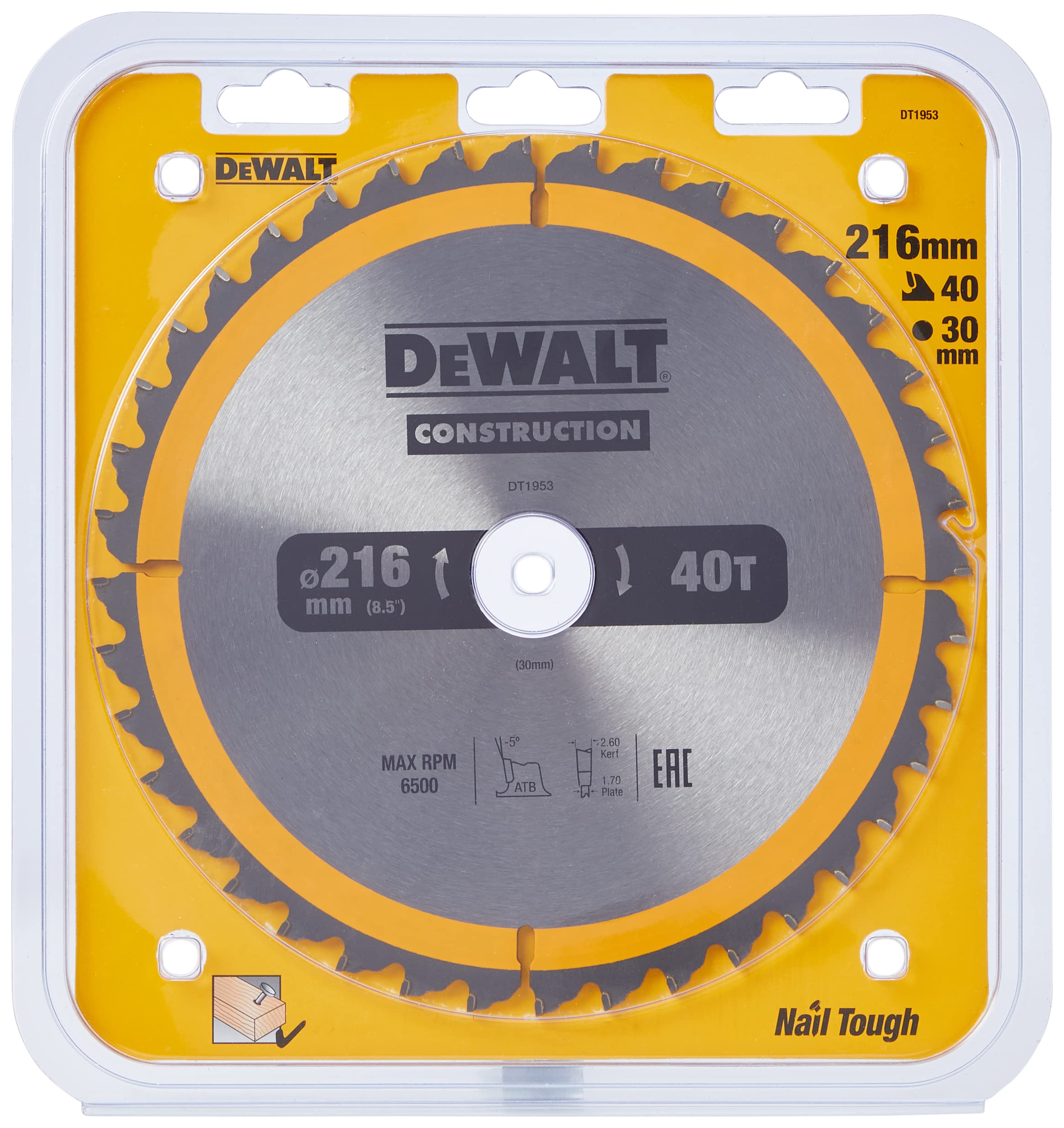 DeWalt DEWALT Kreissaegeblatt Stat. 216/30mm 40WZ