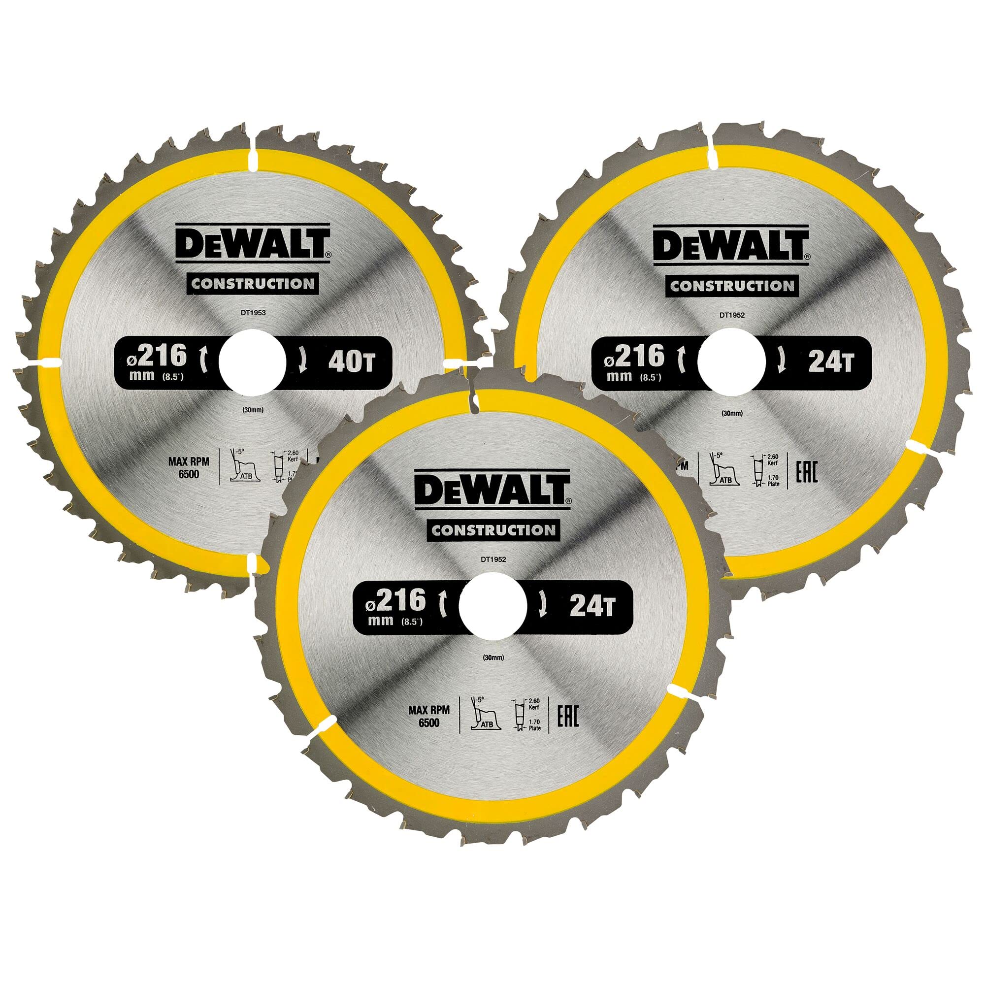 DeWalt DEWALT Kreissaegeblatt-Set 3-tlg. Stat