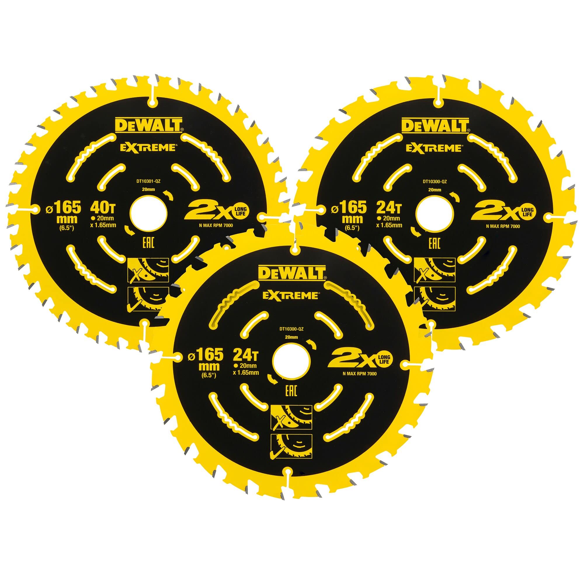 DeWalt DEWALT ELITE Kreissaegeblatt 165/20 mm SET