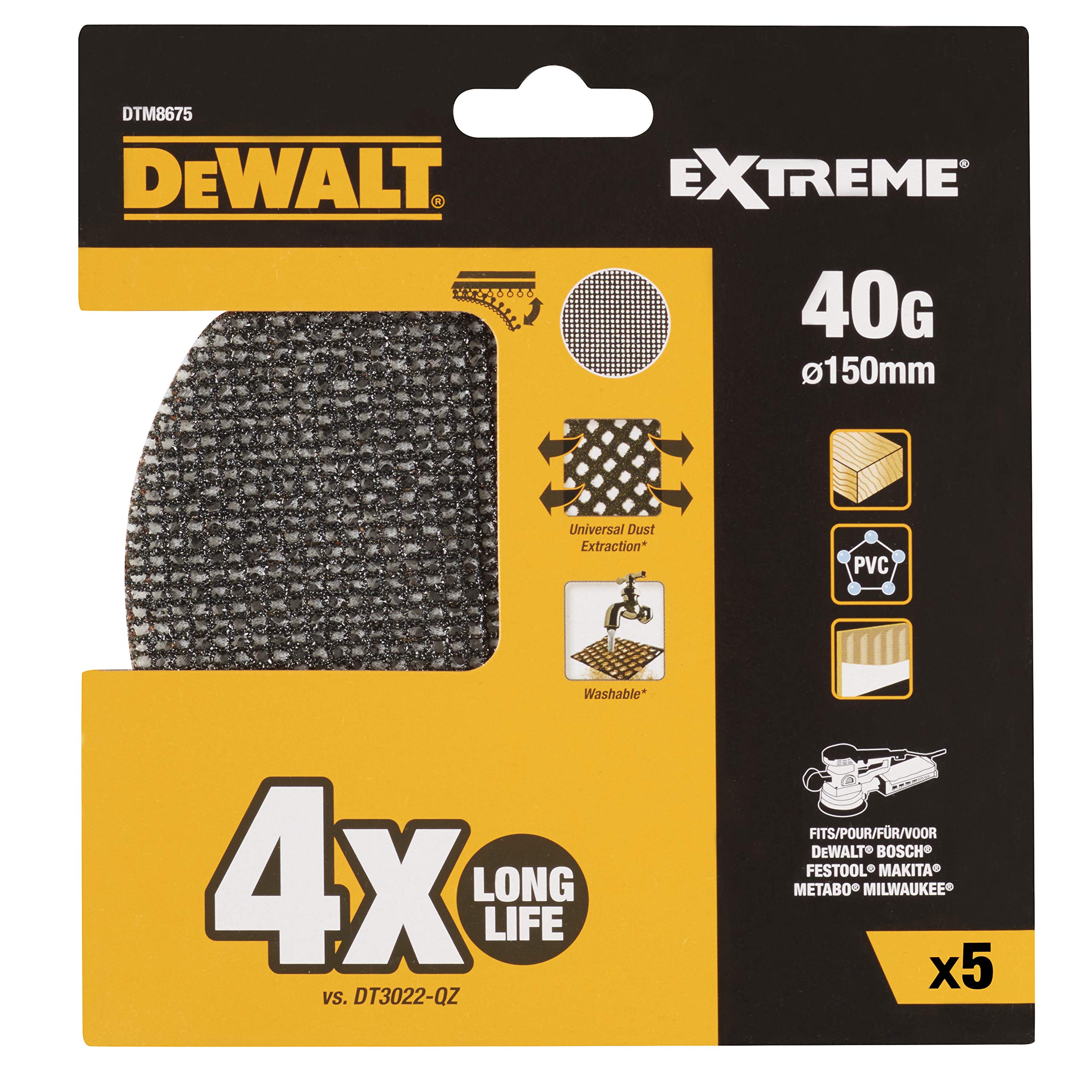 DeWalt DEWALT Schleifgitter 150mm K40 5Stk