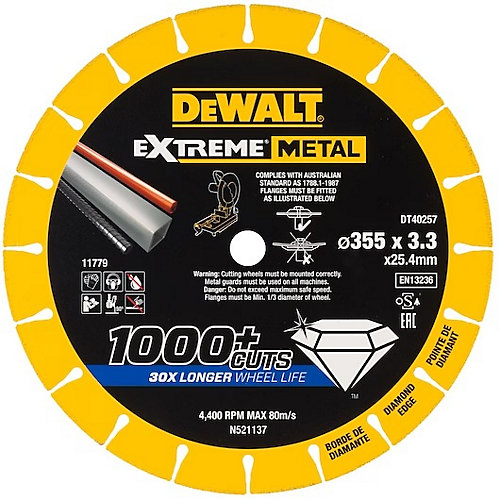 DeWalt Disque Extreme Métal 355 x 25.4 x 3.3 mm DEWALT