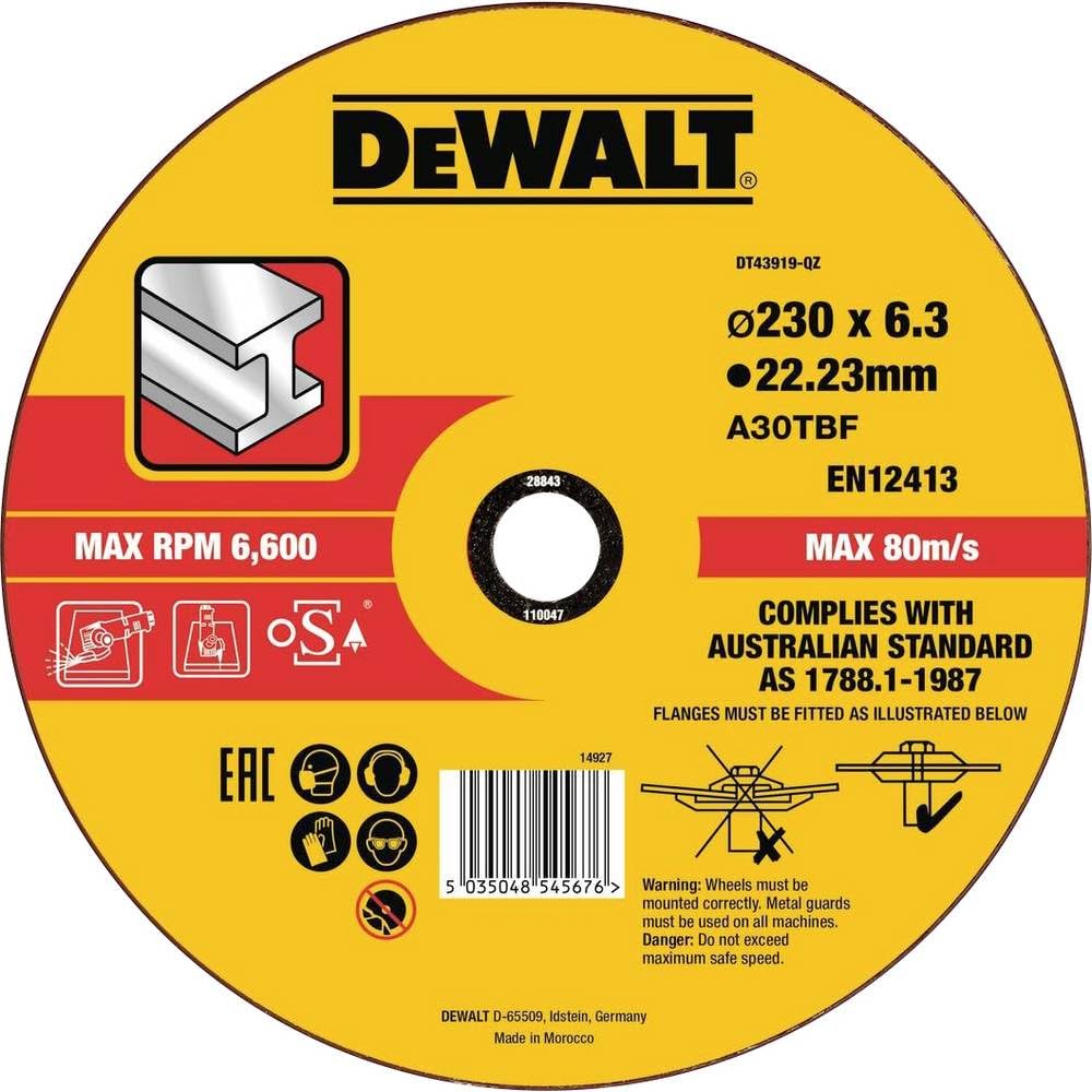 DeWalt DEWALT Schruppscheibe 230x6x22,23 mm Metall