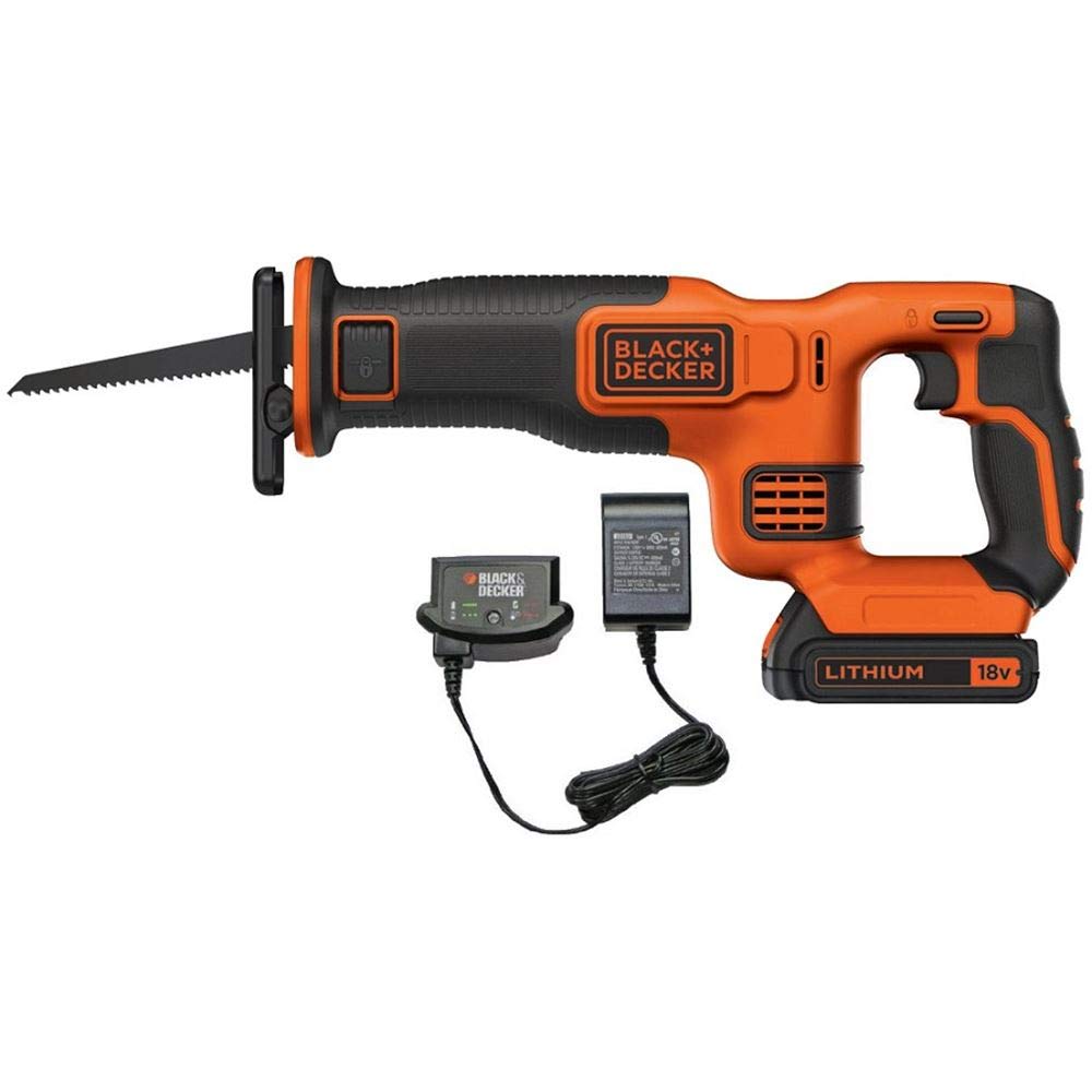 BLACK & DECKER SCIE SABRE SANS FIL + 1 BATTERIE 1,5AH