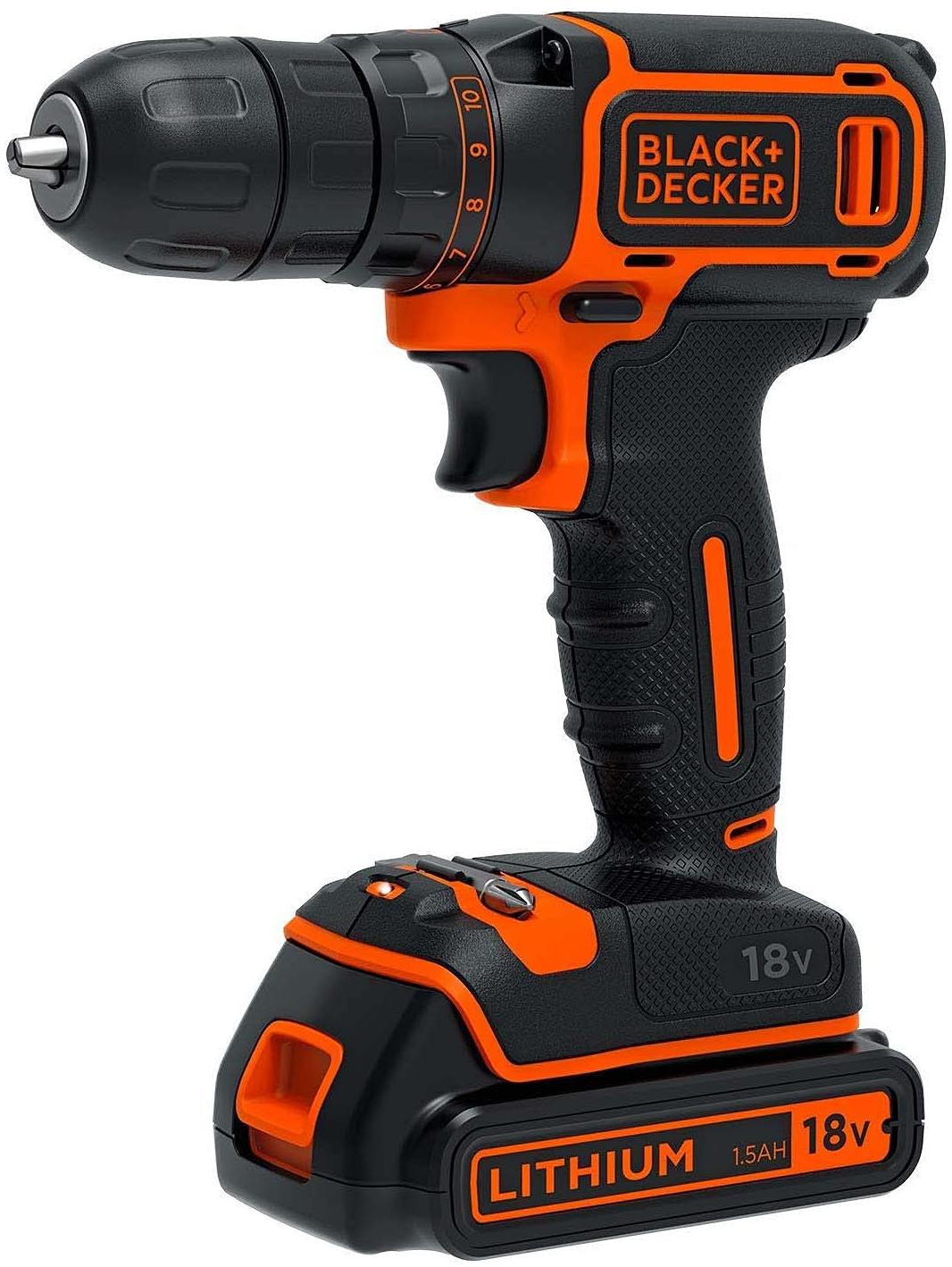 BLACK & DECKER perceuse black + decker visseuse 18.0 V avec batterie 1.5 Ah 1 avec coffret