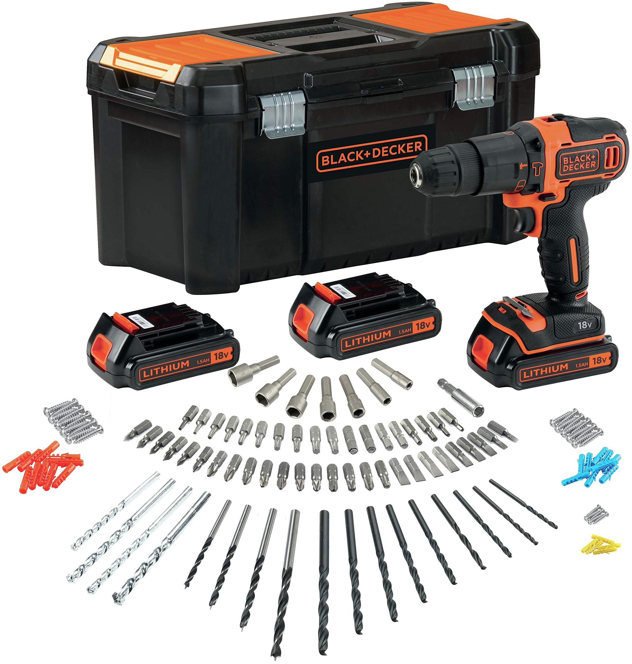 BLACK & DECKER perceuse BLACK + DECKER à percussion BATTERIES 18.0 V avec batterie 1.5 3 sans coffret