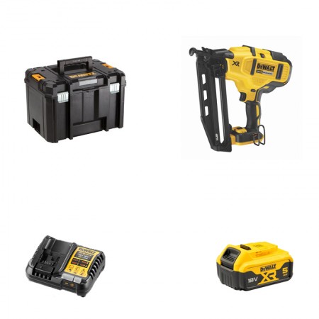 DeWalt Cloueur de finition 18 Ga 18V DCN680NT-XJ + 1 batterie 18V 5 Ah + 1 chargeur DCB1104-QW