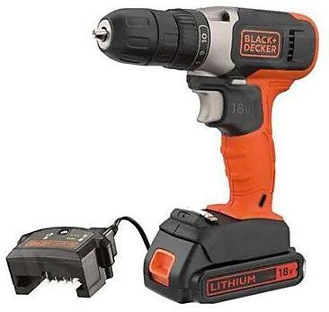 BLACK & DECKER perceuse black + decker visseuse bcd001c1 18.0 V 650 W avec batterie sans fil 1.5 Ah