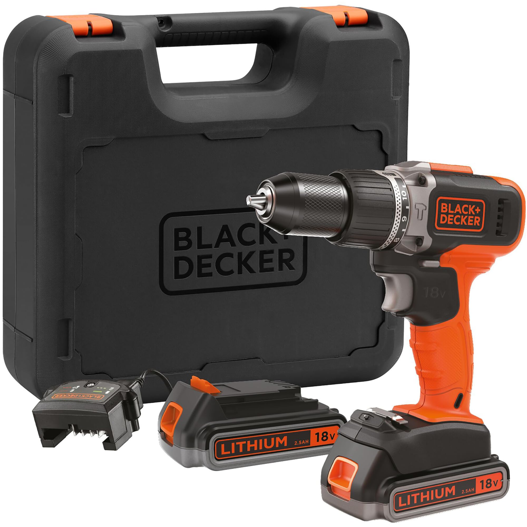 BLACK & DECKER Perceuse visseuse à percussion sans fil Power Connect BCD003ME2K 18V