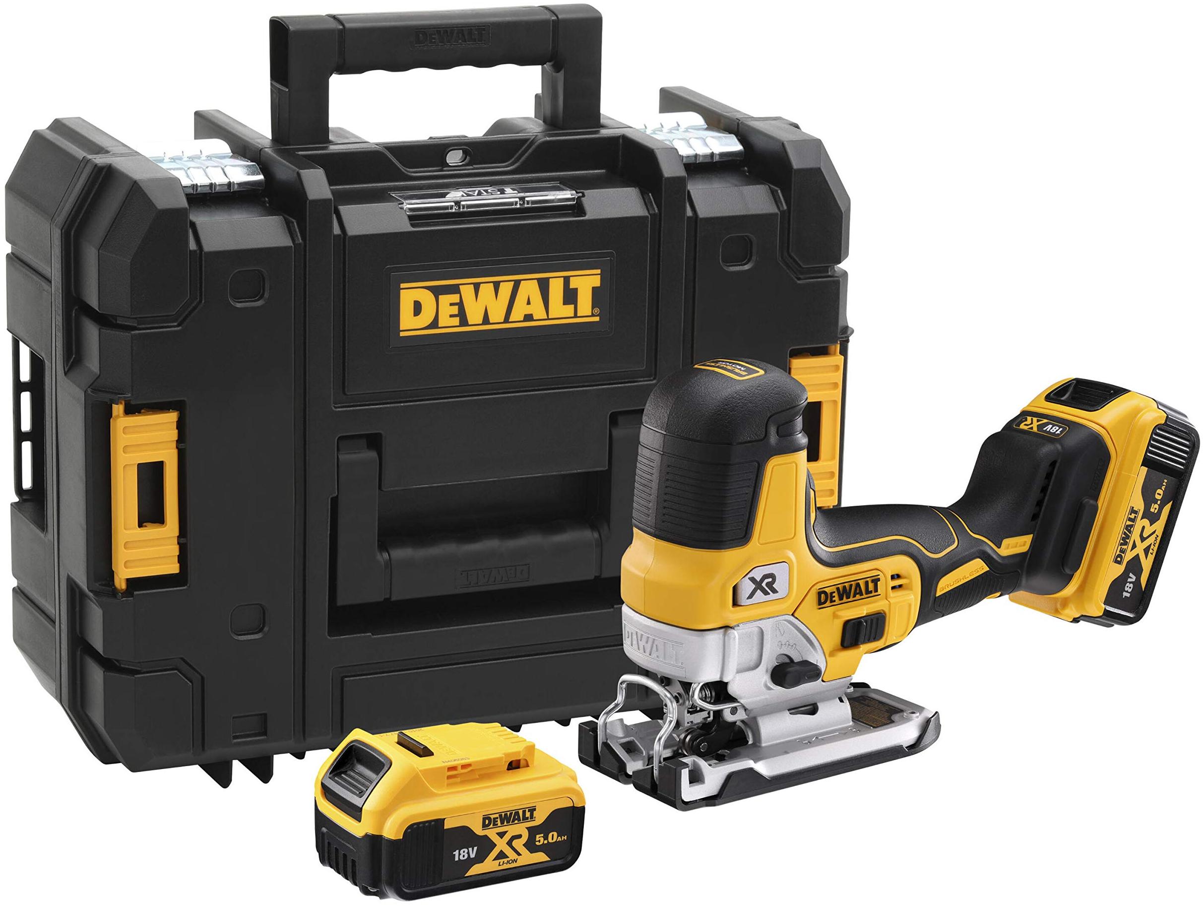 DeWalt Scie sauteuse 18V + 2 batteries 5 Ah + chargeur + coffret Tstak