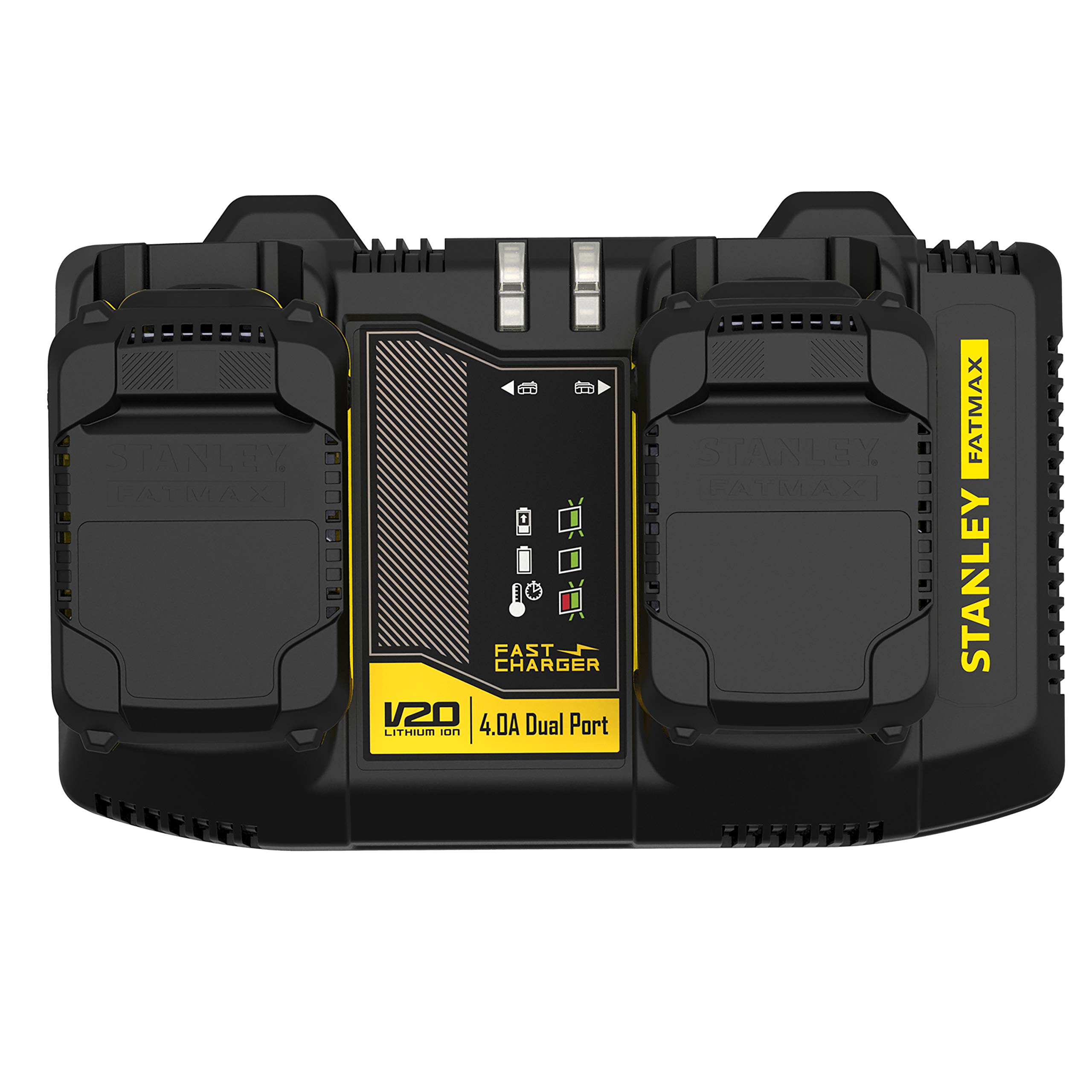 Stanley V20 Zweischacht-Schnell-LadegerÃ¤t (18V / 4A) fÃ¼r V20 Akkus (schwarz/gelb)