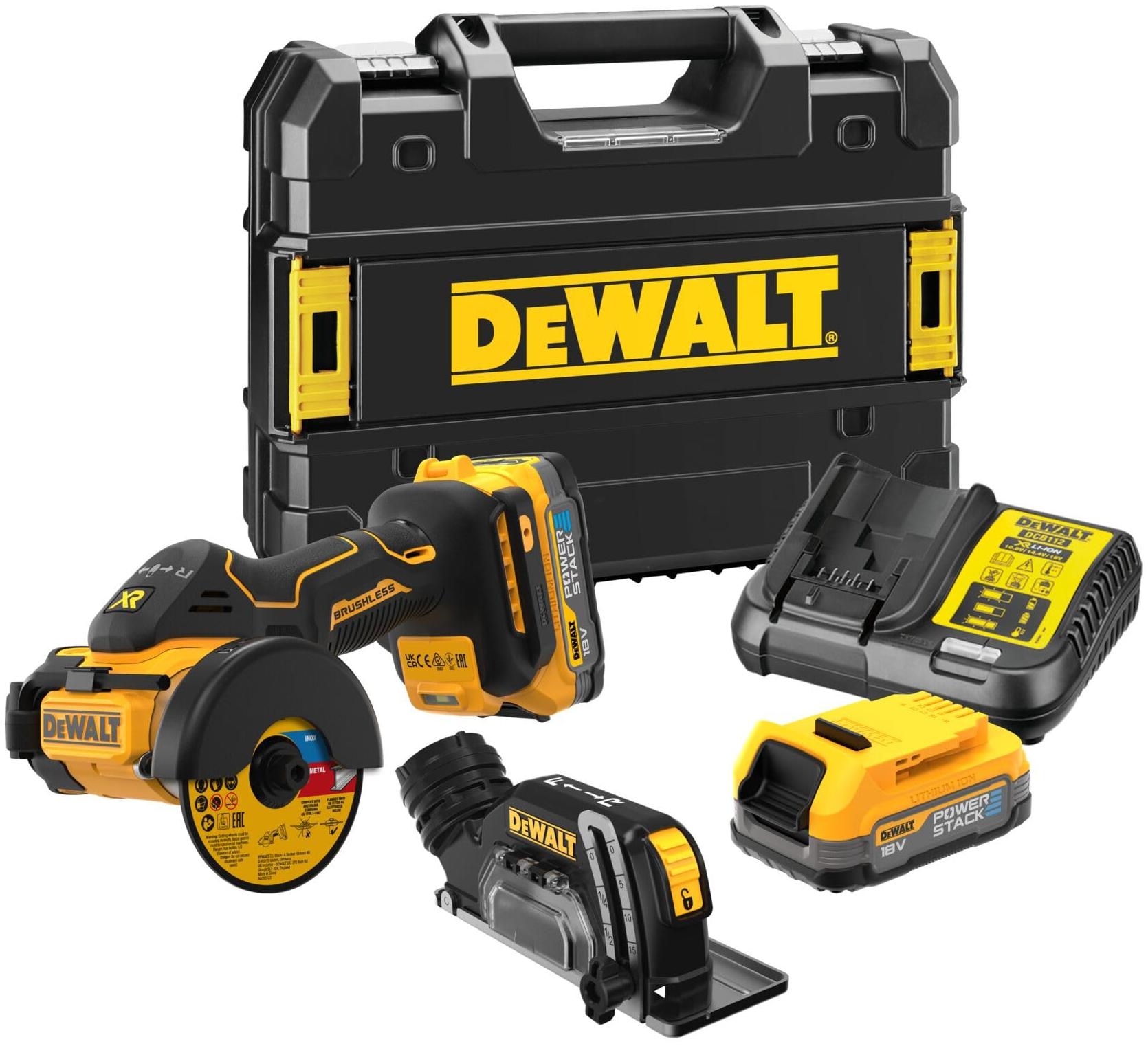 DeWalt Meuleuse XR 18V 76mm + 2 batteries 1,7 Ah + chargeur + coffret TSTAK
