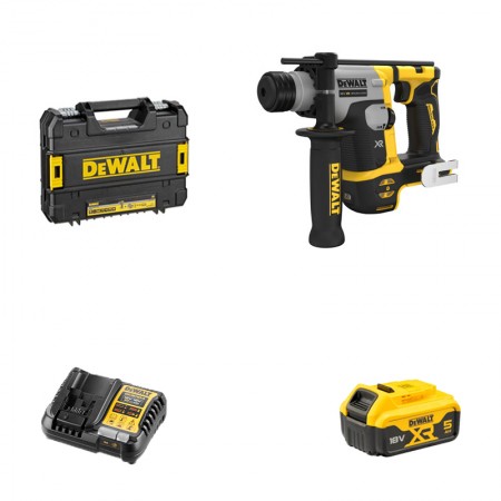 DeWalt Perforateur SDS Plus 18V DCH172NT-XJ + 1 batterie 18V 5 Ah + 1 chargeur DCB1104-QW