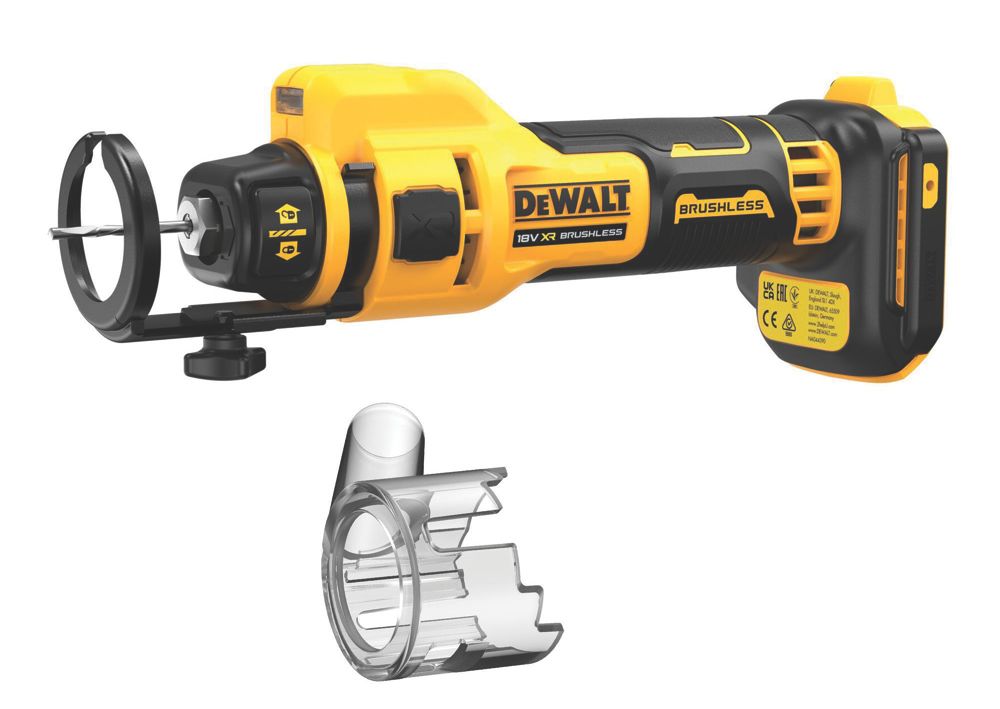 DeWalt Fraiseuse pour placo 18V DCE555N-XJ + 1 batterie 18V 5 Ah + 1 chargeur DCB1104-QW