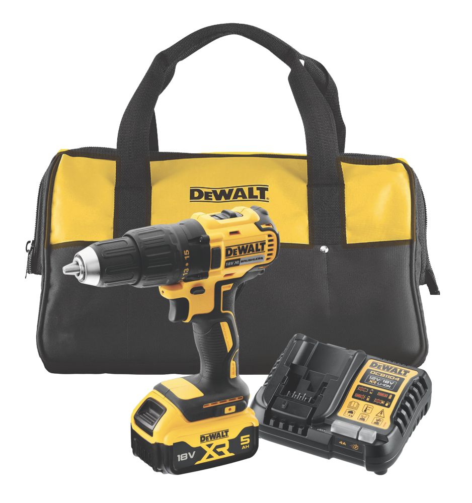 DeWalt Perceuse visseuse compacte sans fil brushless DCD777P1-QW 18V Li-Ion 5Ah XR