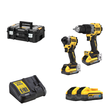 DeWalt Pack 2 outils 18V Perceuse-visseuse sans fil DCD805 + Visseuse à chocs sans fil DCF850