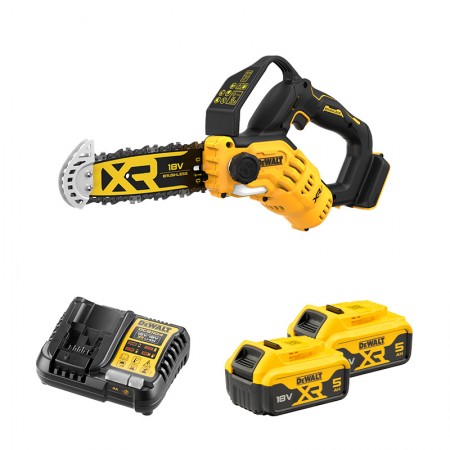 DeWalt Tronçonneuse élagueuse 18V DCMPS520N-XJ + 2 batteries 18V 5 Ah + chargeur