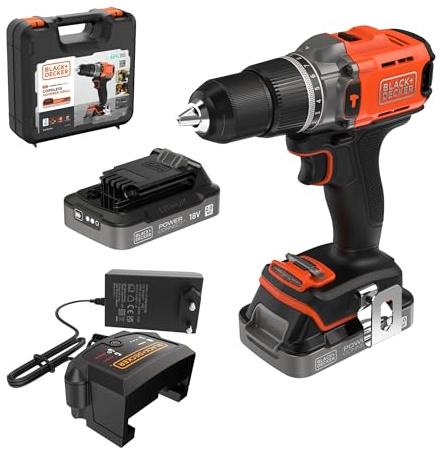 BLACK & DECKER Perceuse à percussion sans fil Black & Decker BCD383D2XK-QW 18V 2.0 Ah