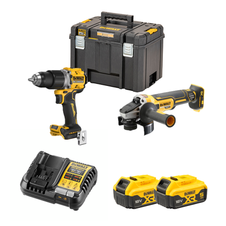 DeWalt Pack 2 outils 18V Perceuse-visseuse à percussion DCD805N + Meuleuse Ø125 mm DCG405N