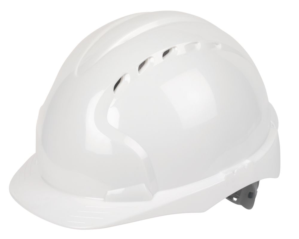 JSP Casque de sécurité ventilé réglable par glissement EVO3 Comfort Plus blanc