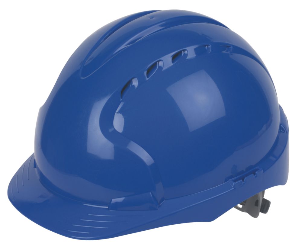 JSP Casque de sécurité ventilé réglable par glissement EVO3 Comfort Plus bleu