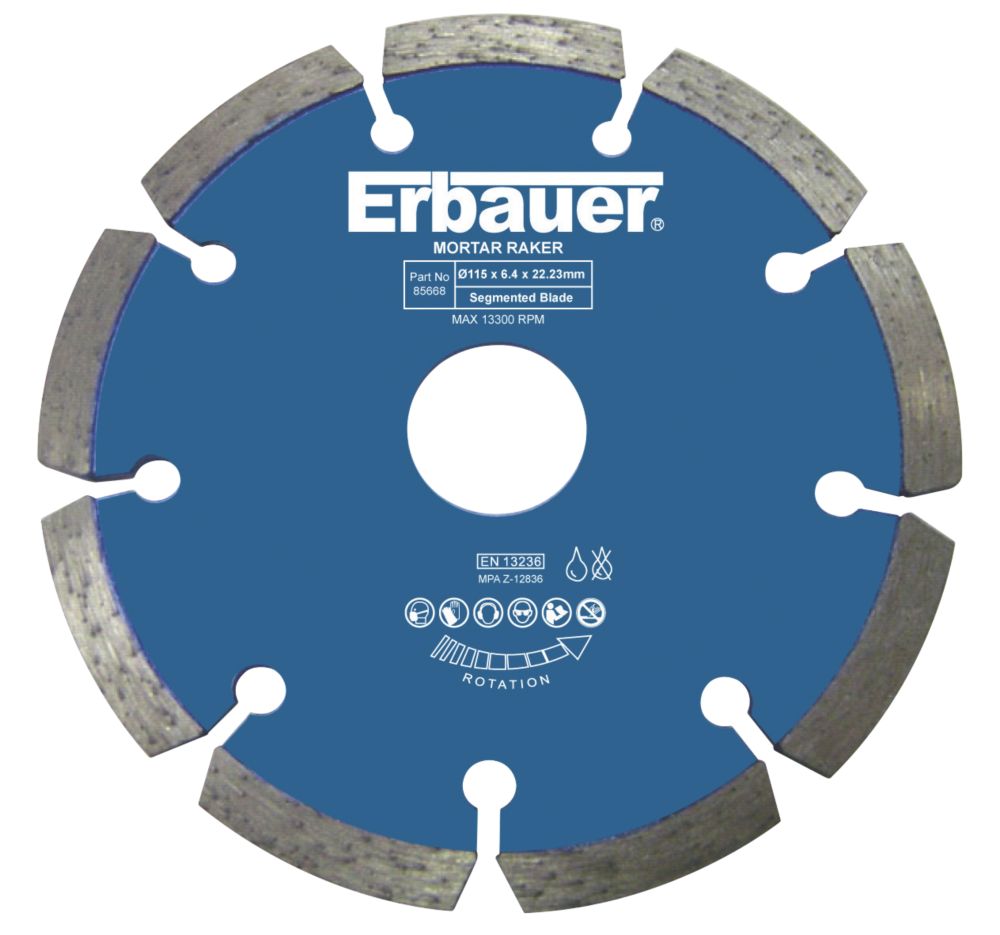 Erbauer Disque diamant à déjointer béton/pierre 115 x 6,4mm x 22,23mm