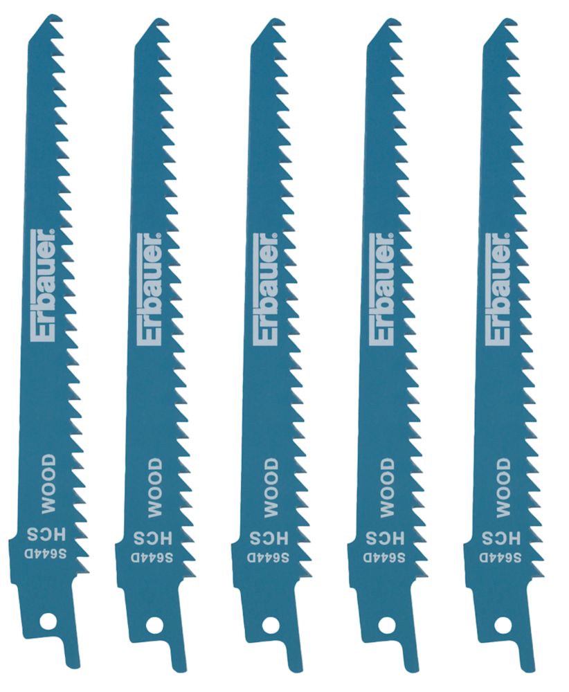 Erbauer Lot de 5 lames pour scie sabre 150mm S644D