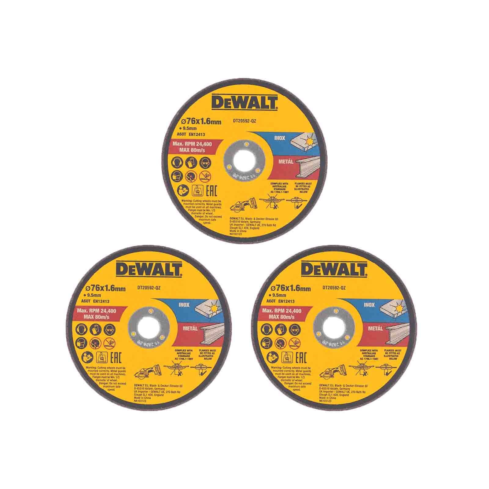 DeWalt DEWALT Trennscheibe 76x1,6x9,5 mm Inox/Metall