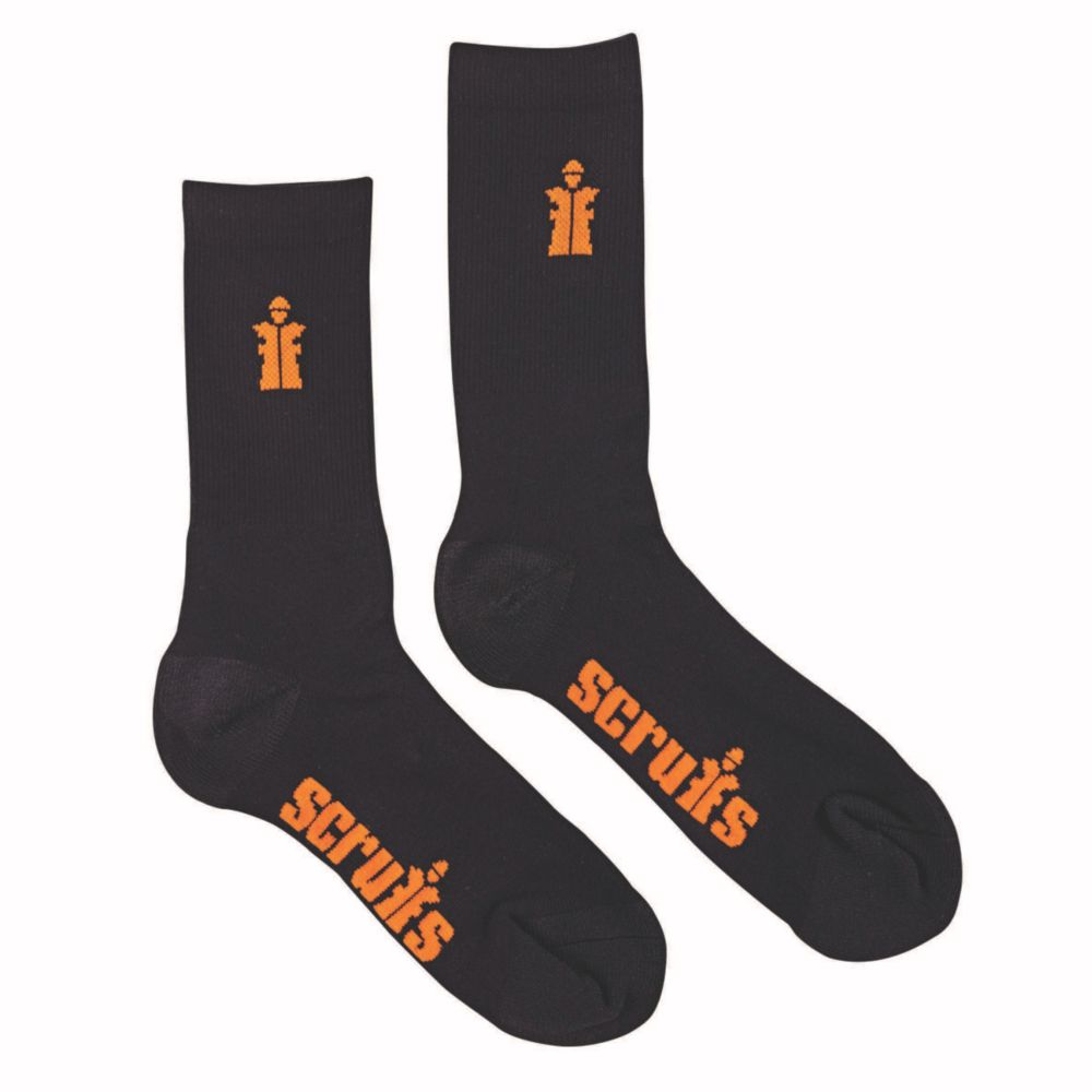 Scruffs Chaussettes de travail noires taille 44-48, 3 paires
