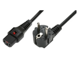 EBP Netzkabel Schutzk. 90°-C13 180°,IEC Lock,sw,1.0m,3x1.00
