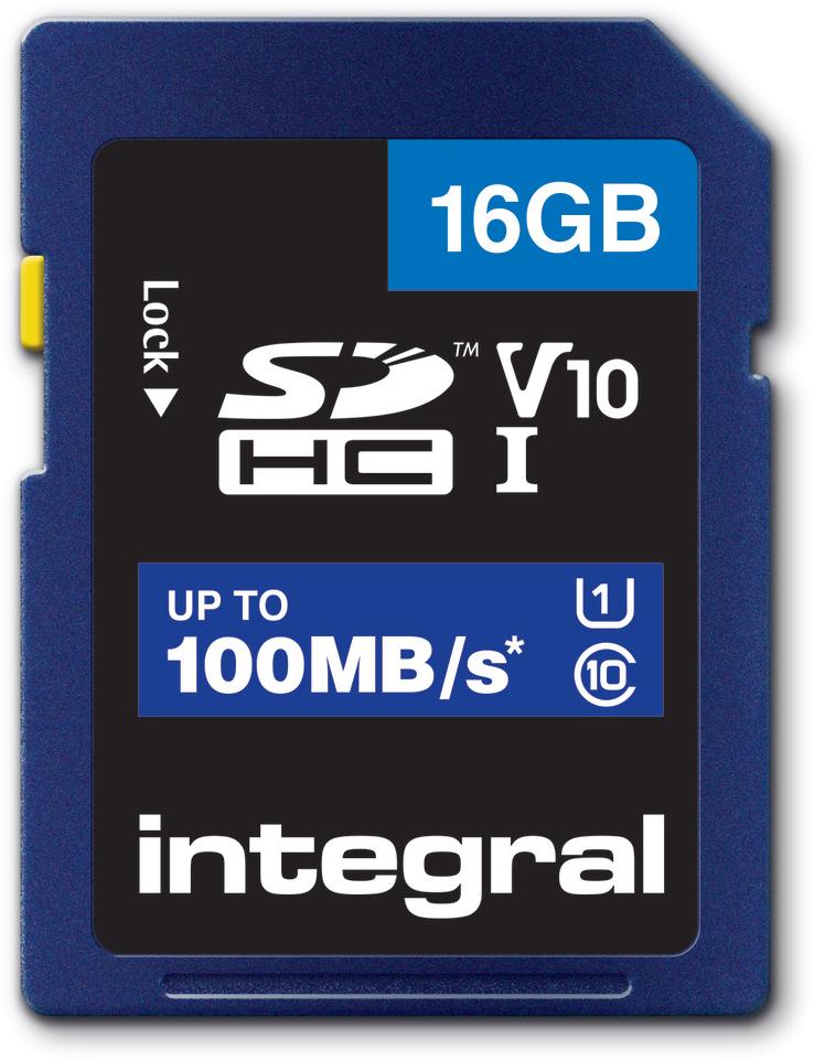 INTEGRAL Carte secure digital INSDH 16 G-100 V 10