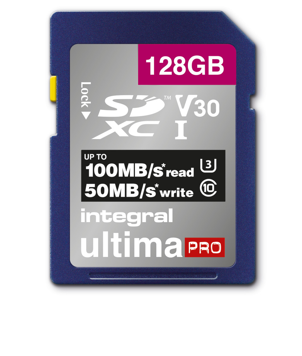 INTEGRAL 128GB SDXC CL10 UHS1 U3 V30- 50MB/s en Ecriture