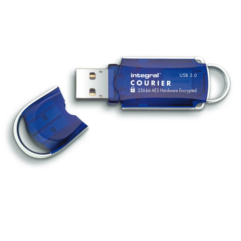 INTEGRAL 128GB HARDWARE ENCRYPTED USB3.2 GEN1 DRIVE (USB3.1 USB3.0) SECURE PASSWORD 256 AES FIPS 197 COURIER