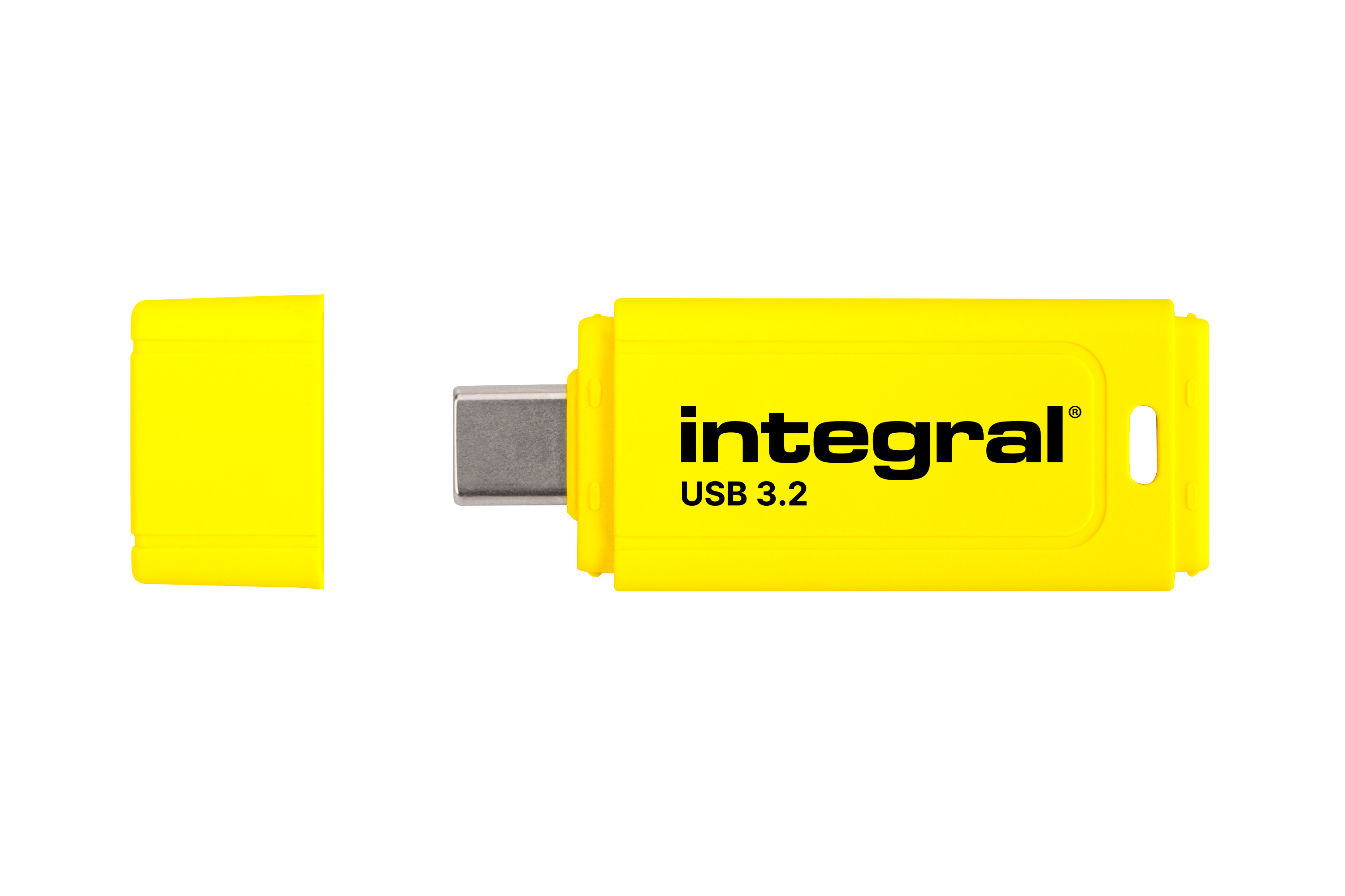 INTEGRAL CLE USB 64GB USB-C 3.2 GEN1 DRIVE (USB3.1 USB3.0) NEON-C JAUNE FLUO JUSQU'A 150MB/s EN LECTURE ET 30 MB/s EN ECRITURE