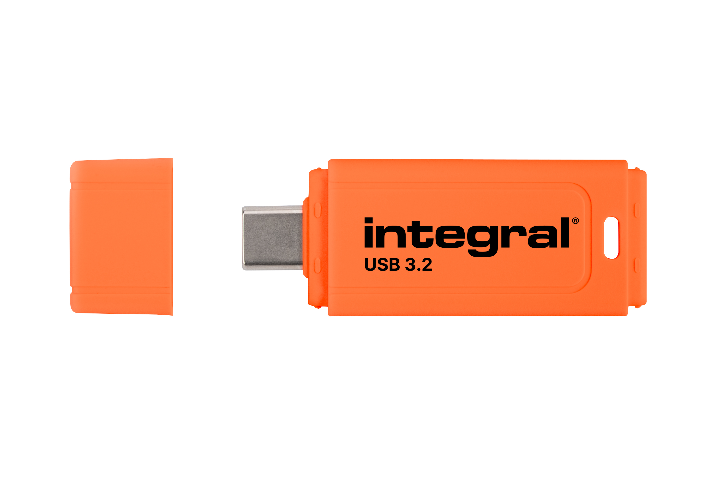 INTEGRAL CLE USB 128GB USB-C 3.2 GEN1 DRIVE (USB3.1 USB3.0) NEON-C ORANGE FLUO JUSQU'A 150MB/s EN LECTURE ET 30 MB/s EN ECRITURE
