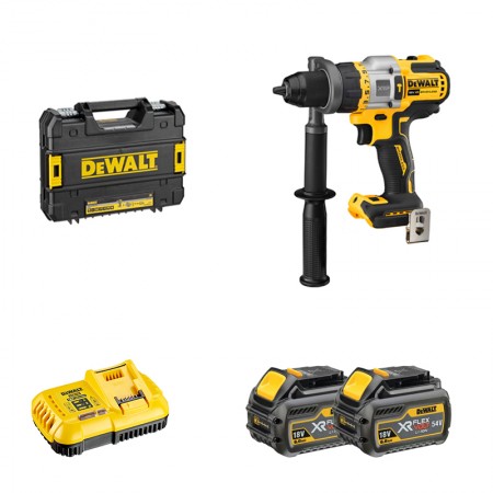 DeWalt Perceuse-visseuse à percussion 18V DCD999NT-XJ + 2 batteries 18/54 V 6/2 Ah + 1 Chargeur DCB118-QW