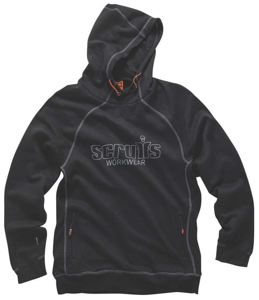Scruffs Sweat de travail à capuche Trade noir, taille XL