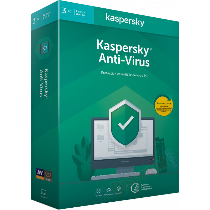 KASPERSKY Anti-Virus 2020 3 Postes 1 an