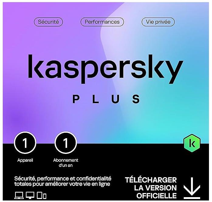 KASPERSKY Modèle du produit : logiciel antivirus et optimisation pour 1 appareil pendant 1 an