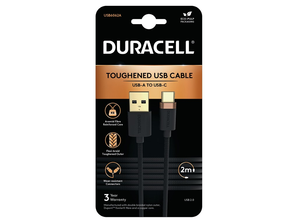 Duracell USB-A / USB -C 2M premium cable