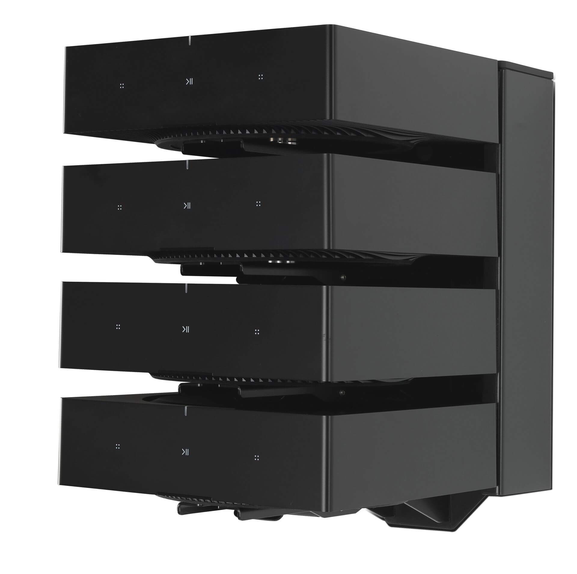 Flexson - Support mural ou à plat pour 4 AMPs -noir