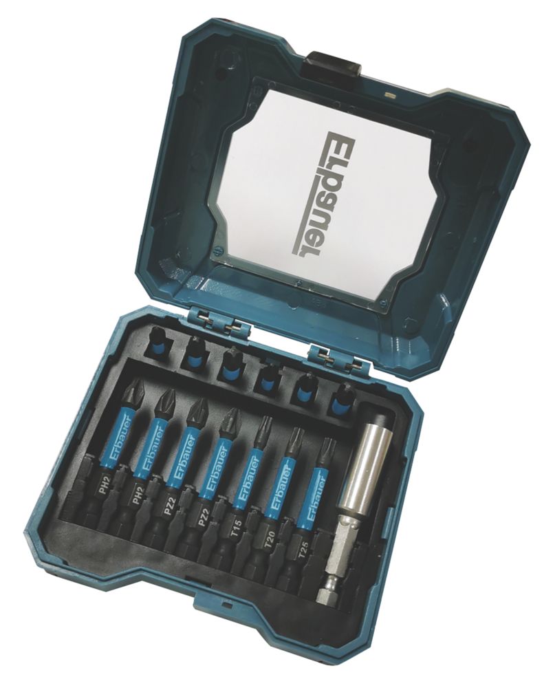 Erbauer Coffret de 14 embouts de visseuse à choc assortis à queue hexagonale