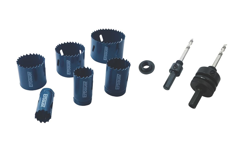 Erbauer Coffret de 6 scies cloches multi-matériaux pour électricien
