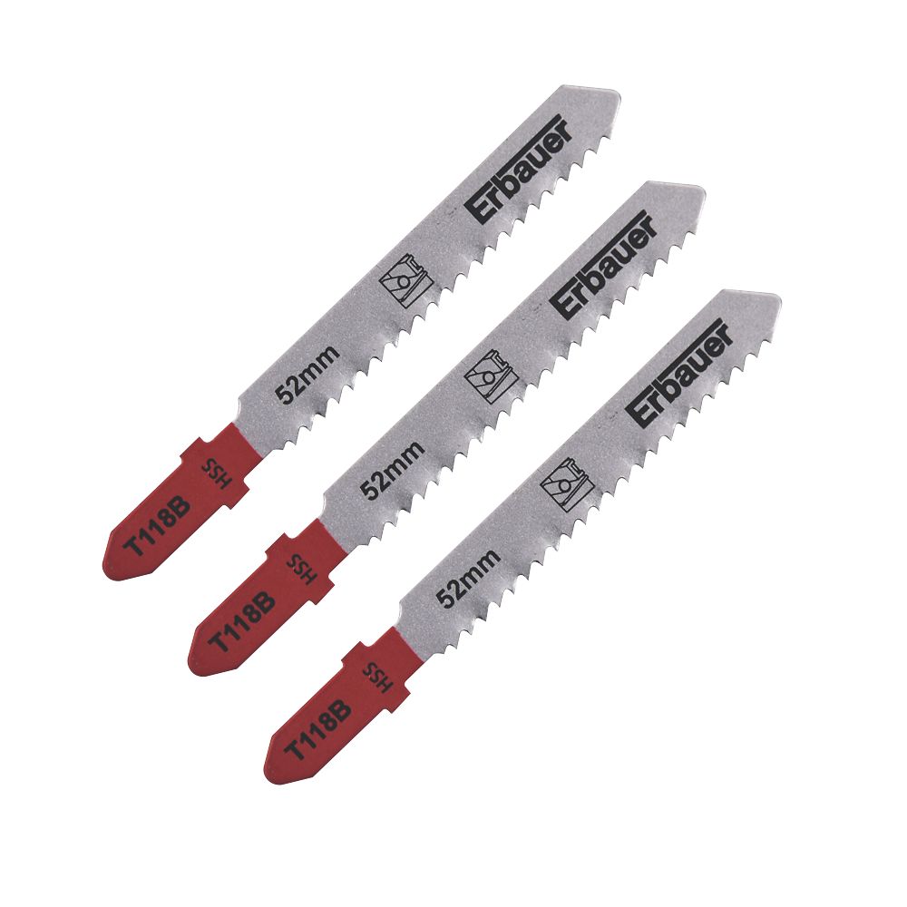 Erbauer Lot de 3 lames pour scie sauteuse métal 75mm