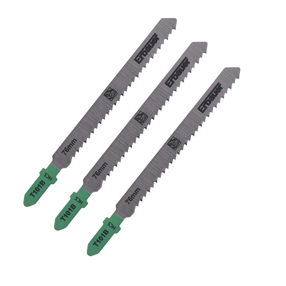 Erbauer Lot de 3 lames pour scie sauteuse bois 100mm T101B